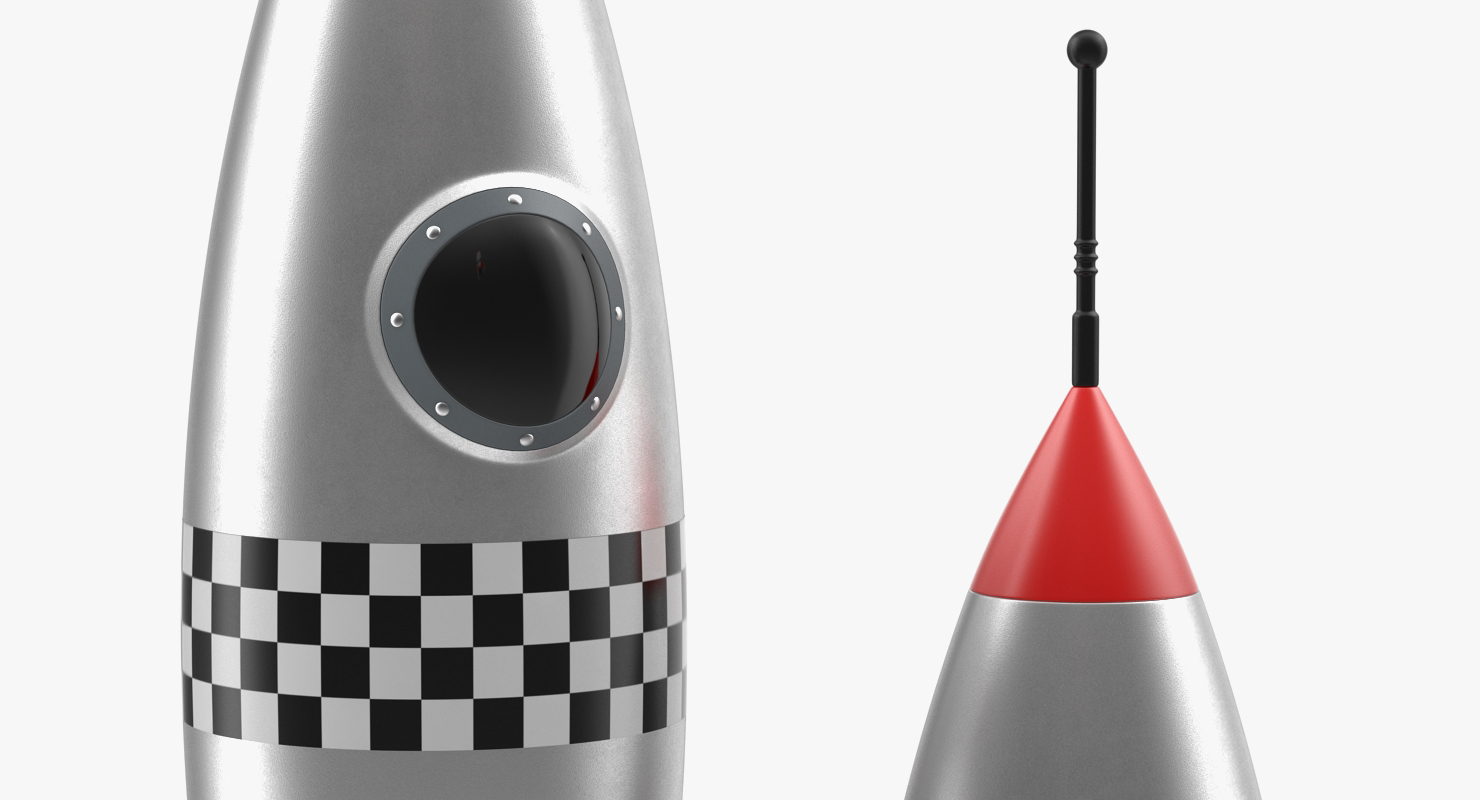 3D Vintage Toy Rocket model