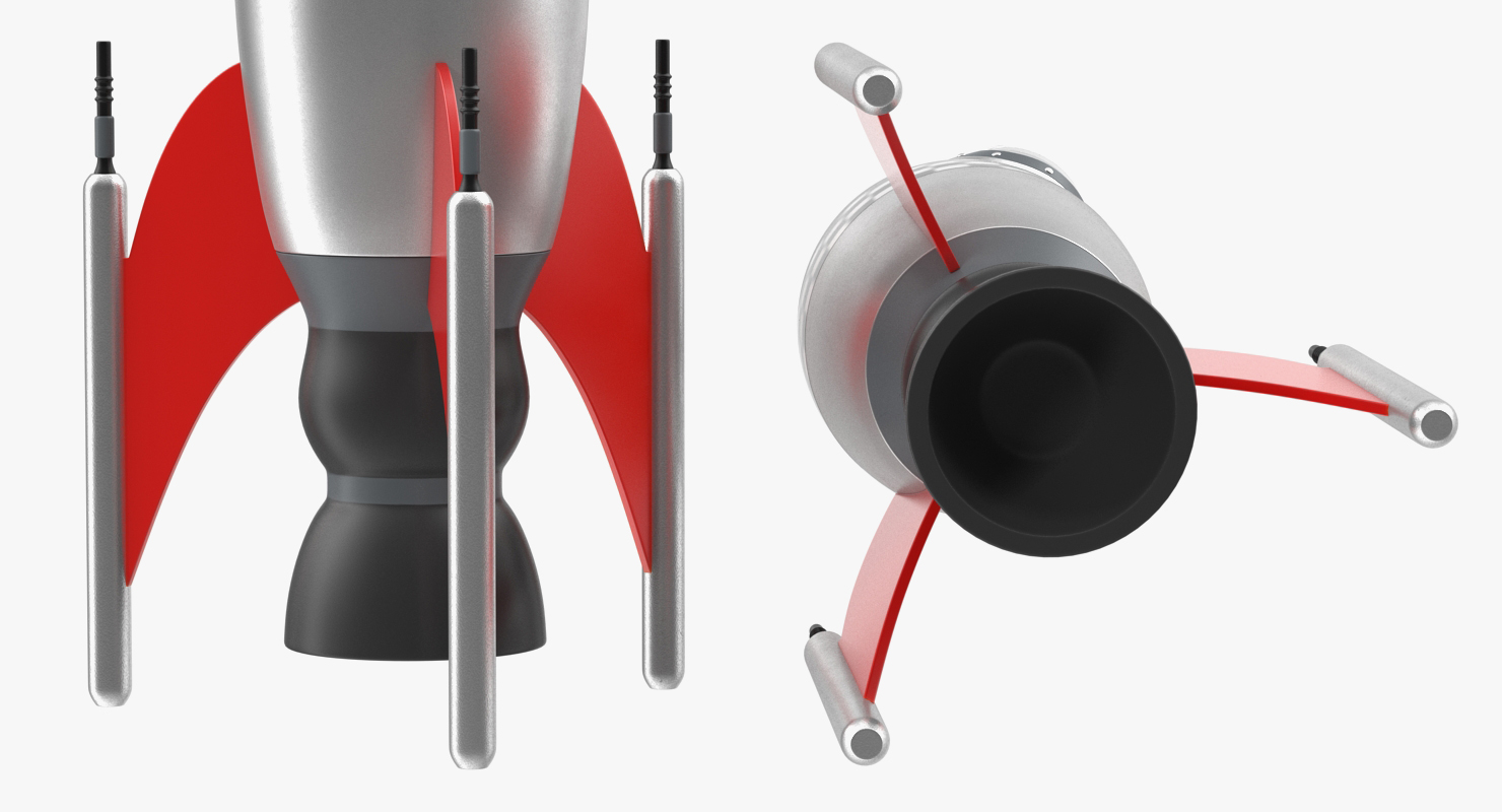 3D Vintage Toy Rocket model