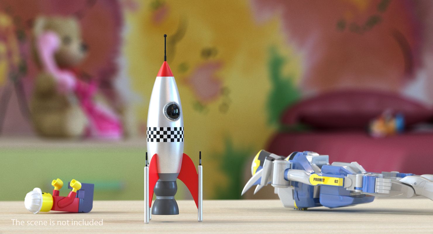 3D Vintage Toy Rocket model