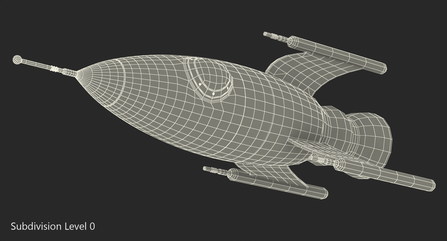 3D Vintage Toy Rocket model