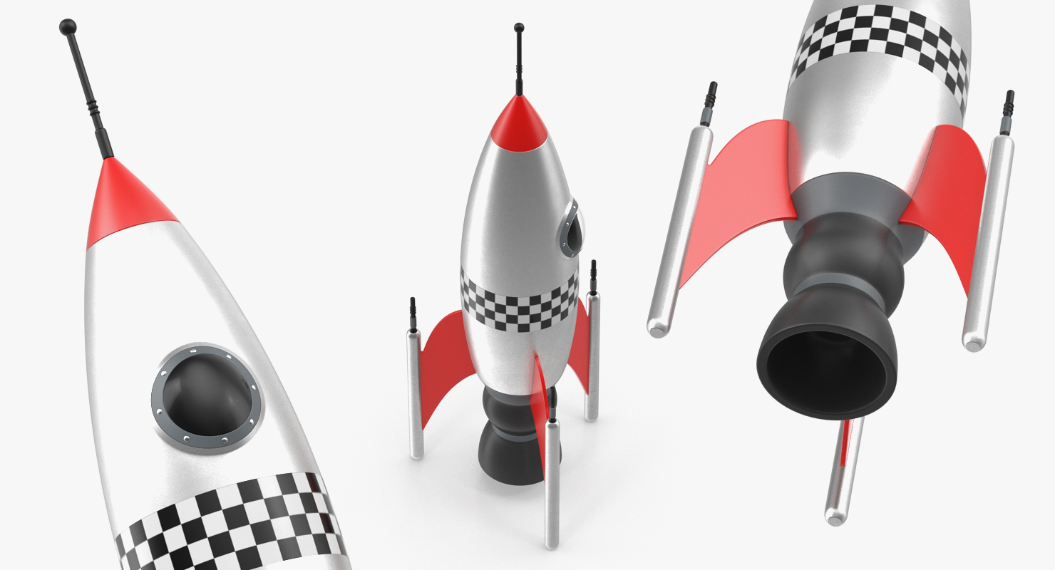 3D Vintage Toy Rocket model