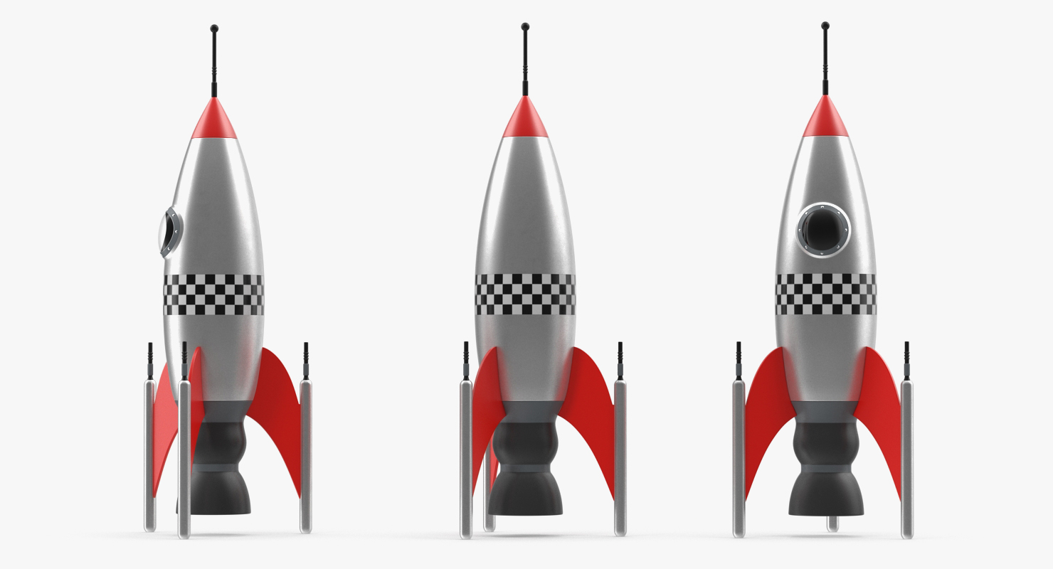3D Vintage Toy Rocket model