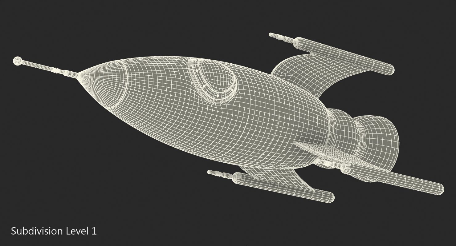 3D Vintage Toy Rocket model
