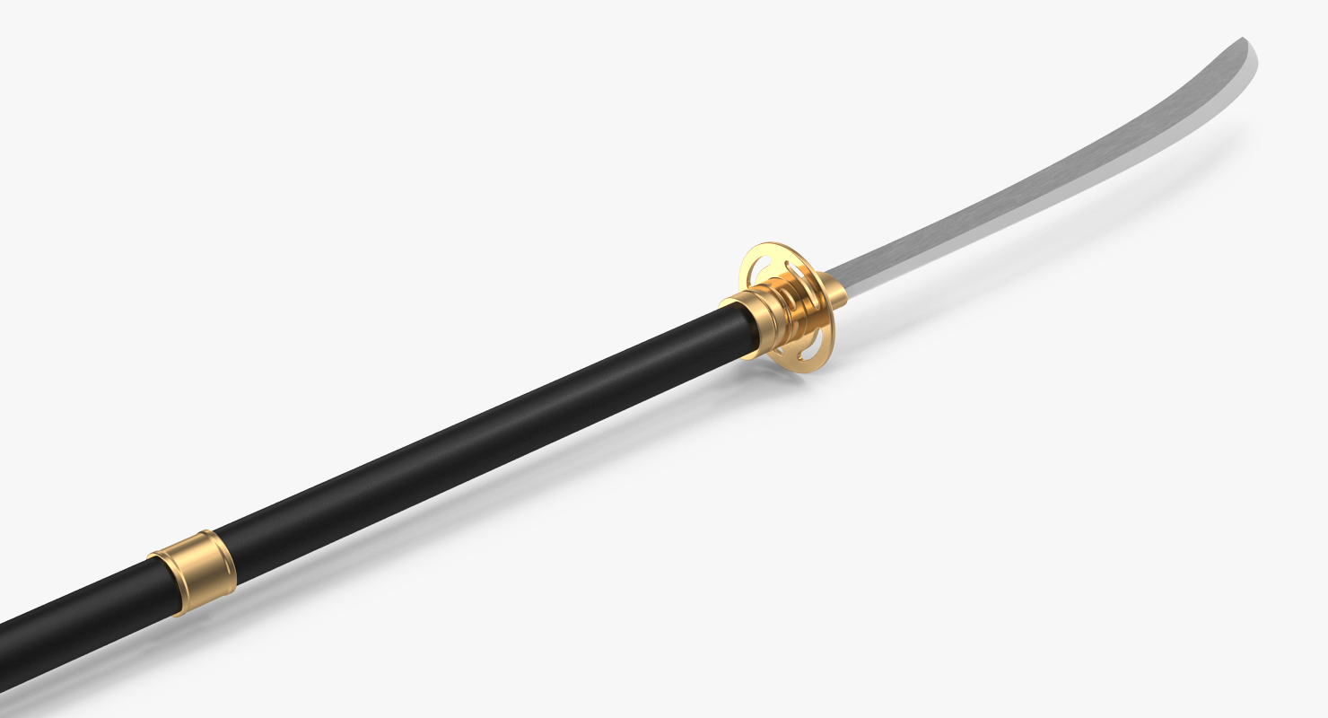 Naginata Japanese Pole Weapon 3D model