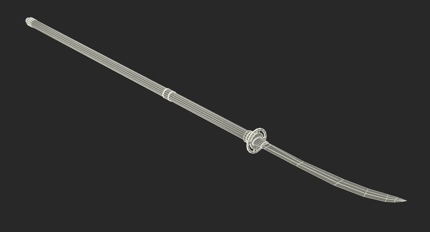 Naginata Japanese Pole Weapon 3D model
