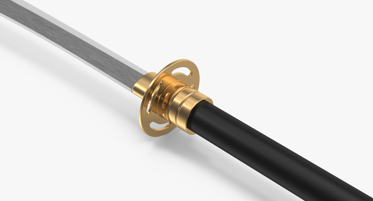 Naginata Japanese Pole Weapon 3D model