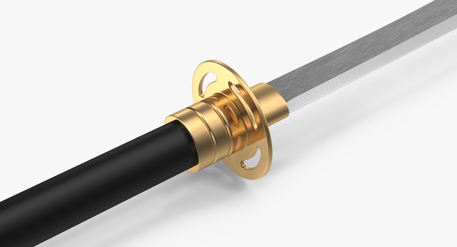 Naginata Japanese Pole Weapon 3D model