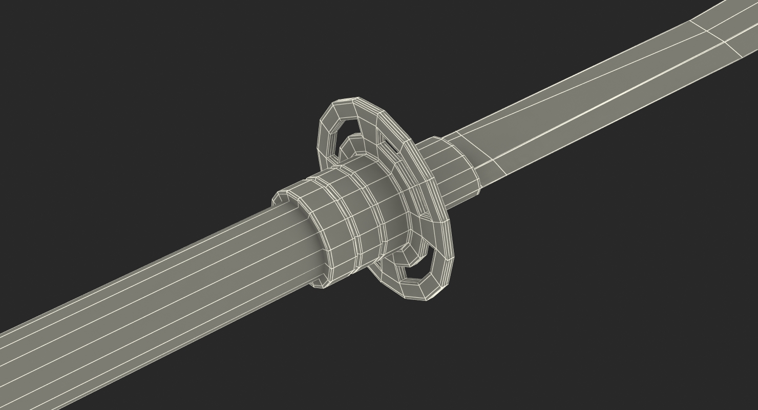 Naginata Japanese Pole Weapon 3D model