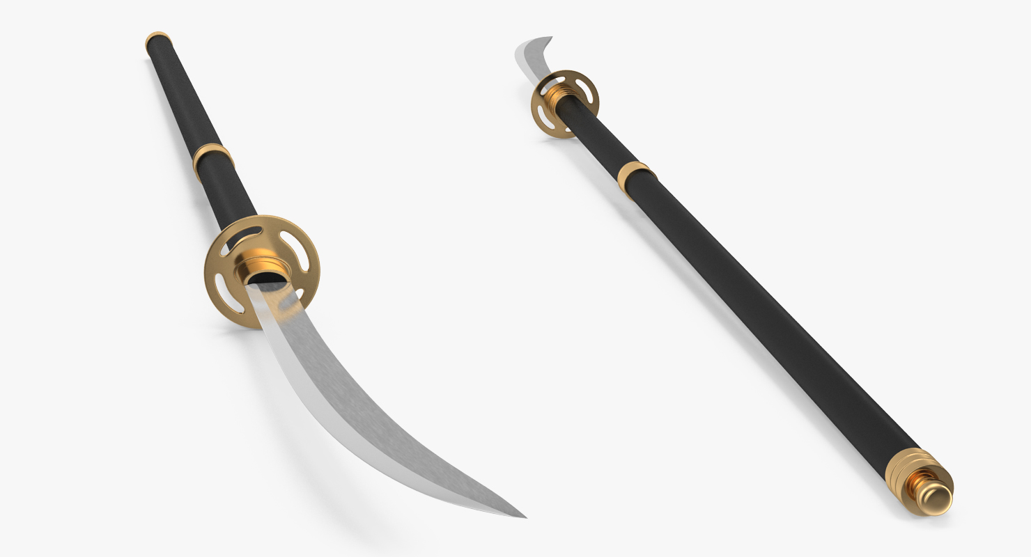 Naginata Japanese Pole Weapon 3D model