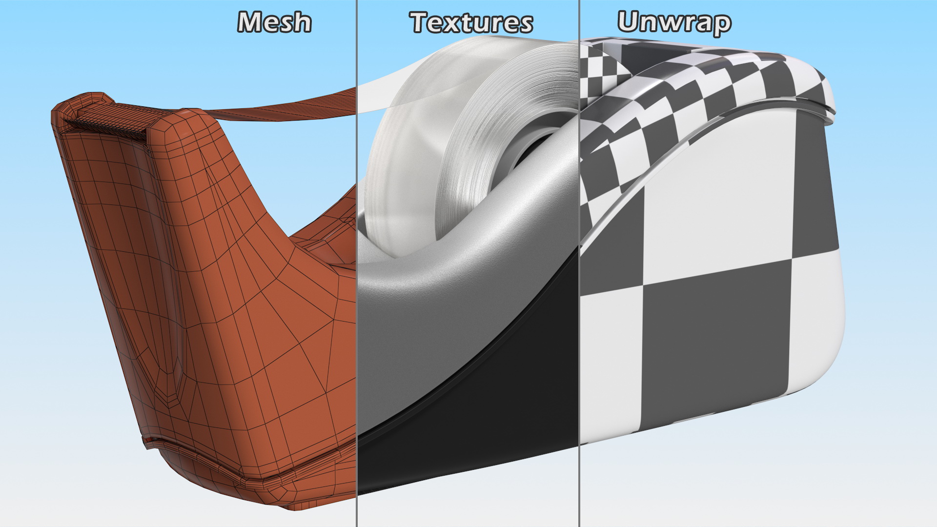 Scotch C60ST Desk Tape Dispenser Transparent 3D model