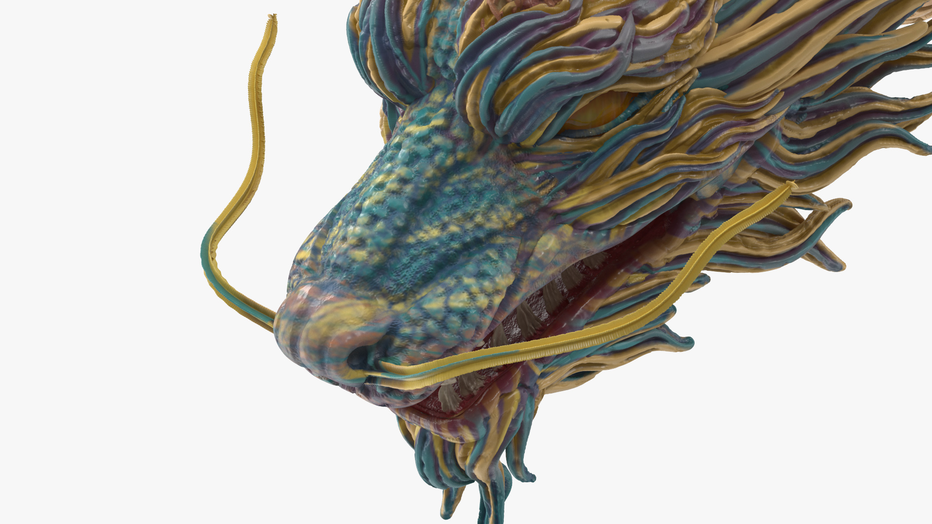 3D Chinese Mythical Dragon Blue model