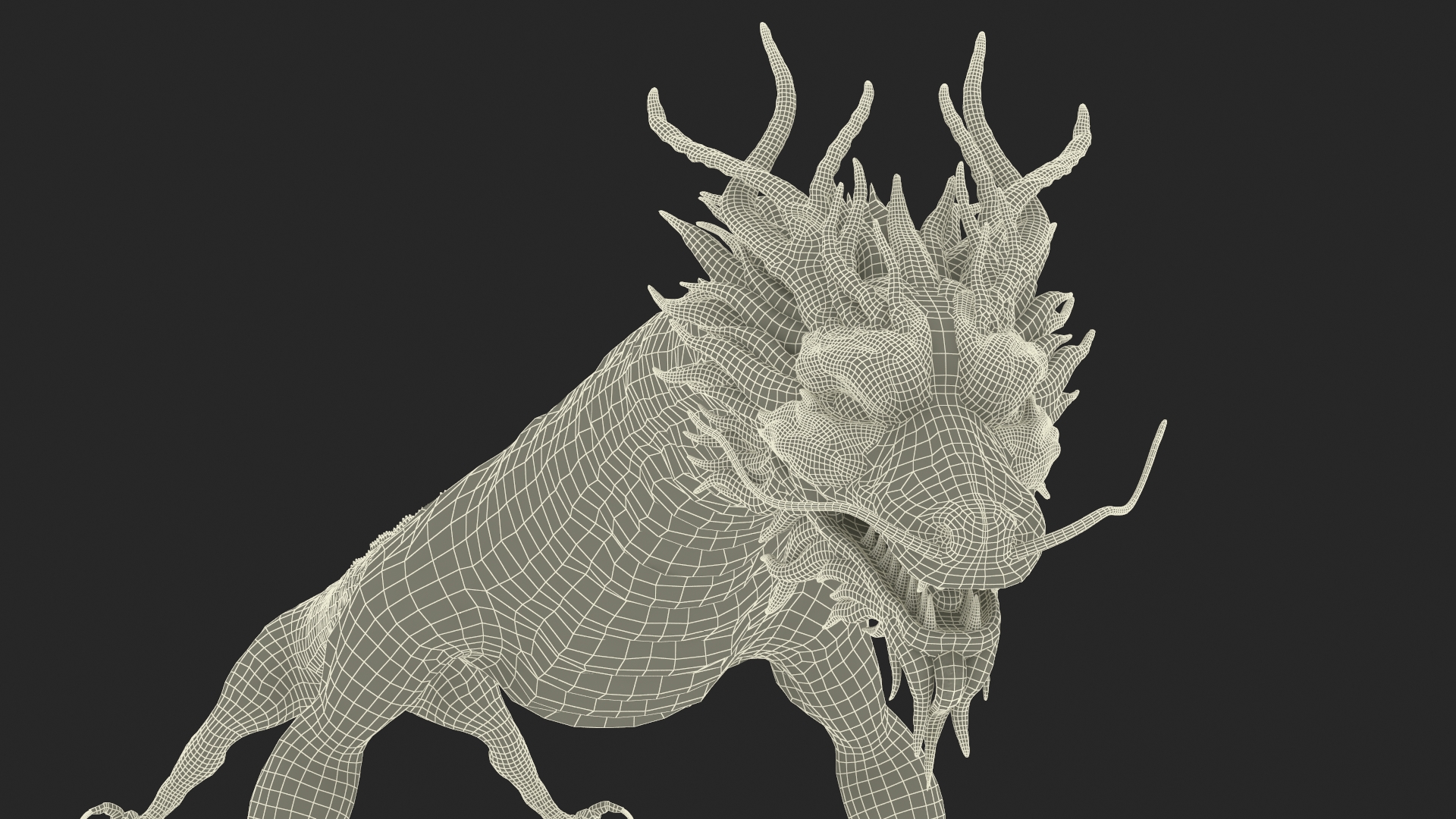 3D Chinese Mythical Dragon Blue model