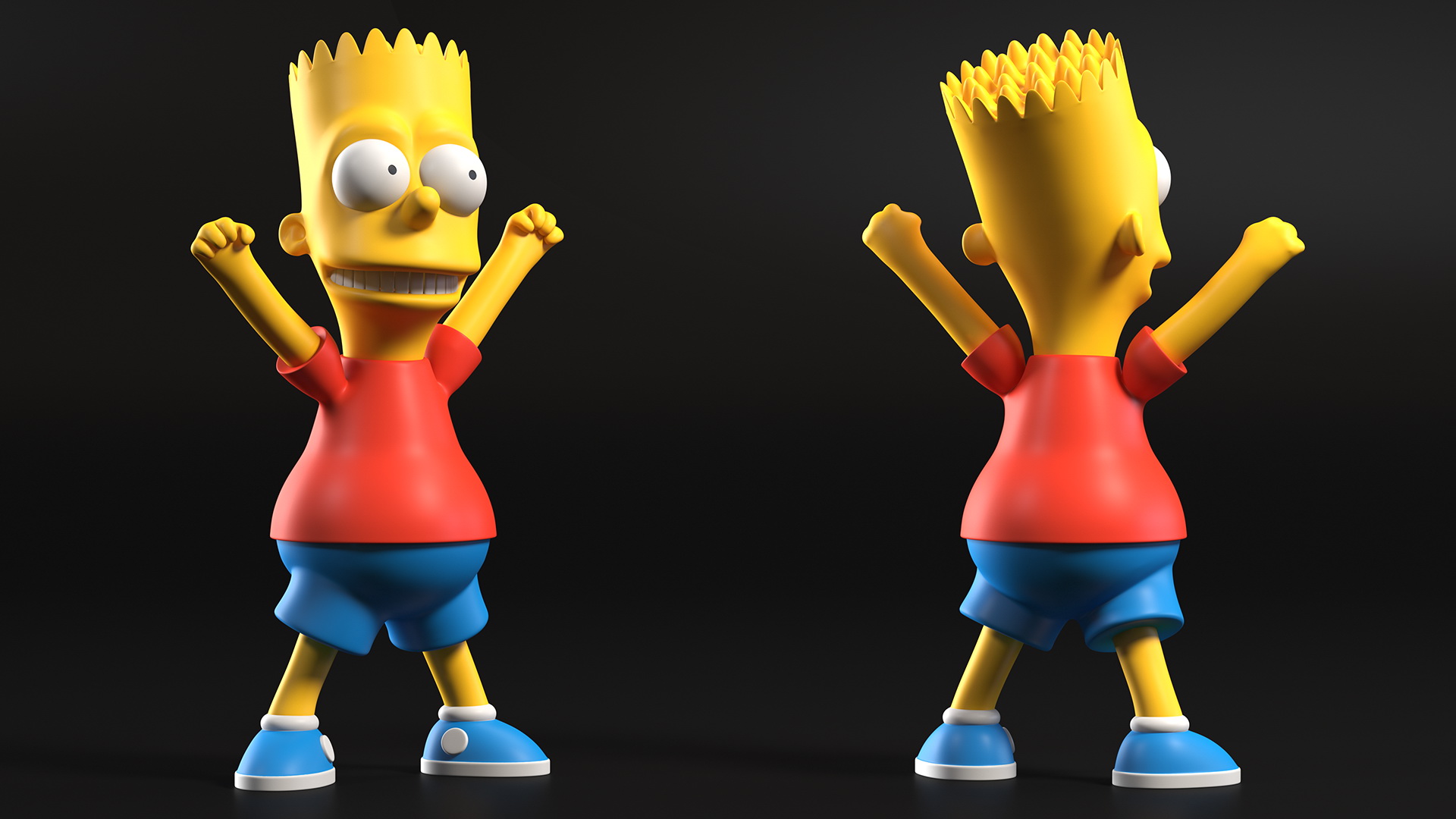 3D Bart Simpson Happy Pose model