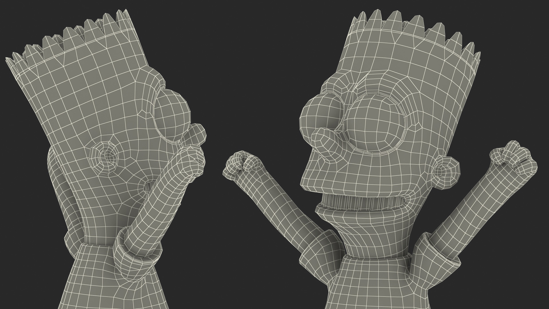3D Bart Simpson Happy Pose model