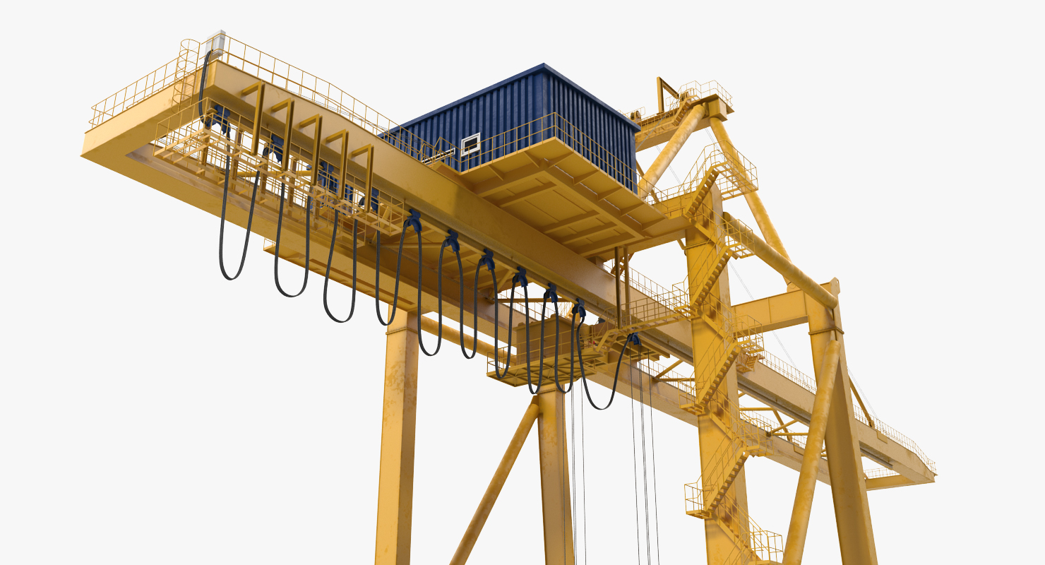 Quayside Container Crane with Container 3D model
