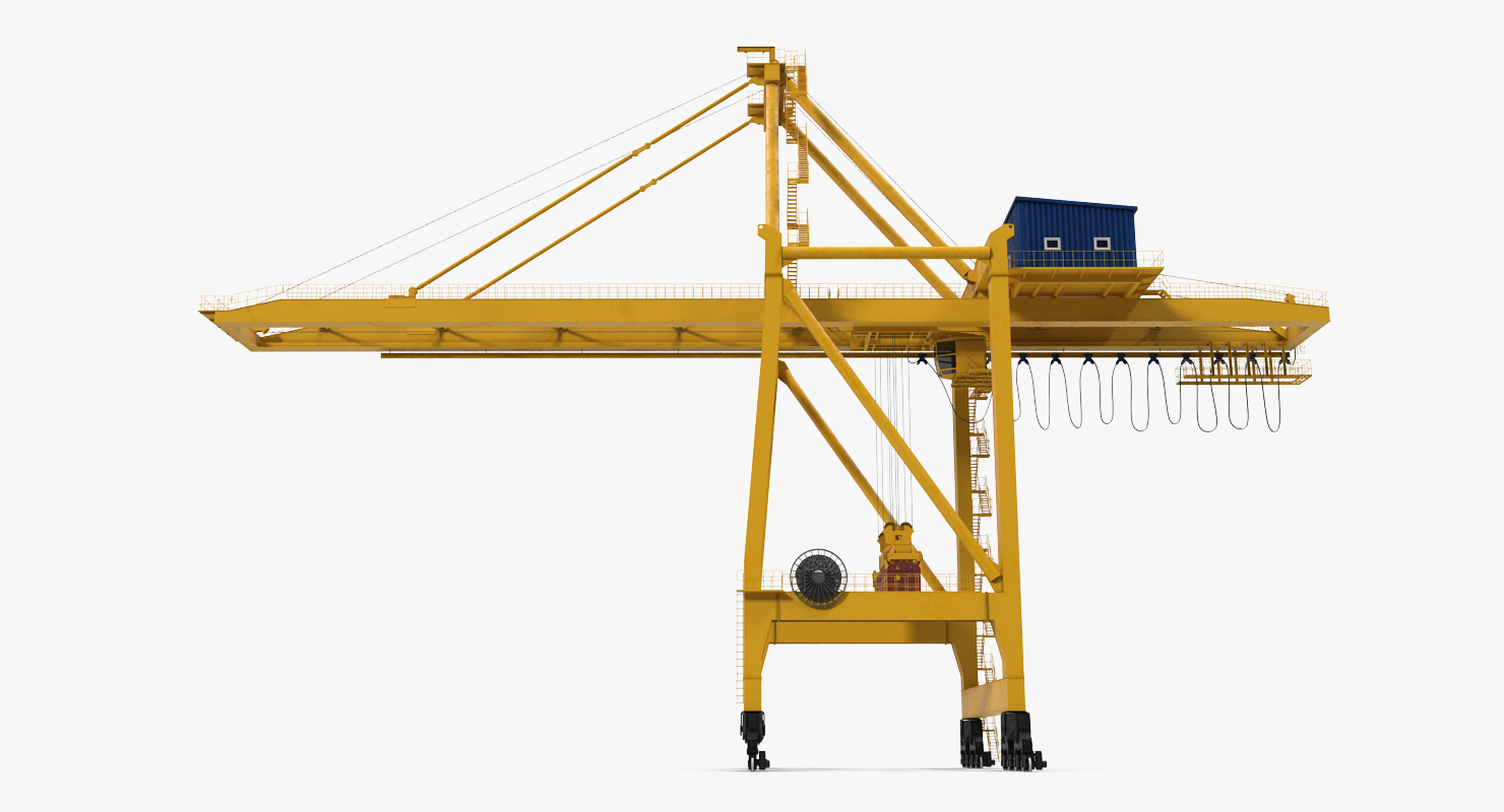 Quayside Container Crane with Container 3D model