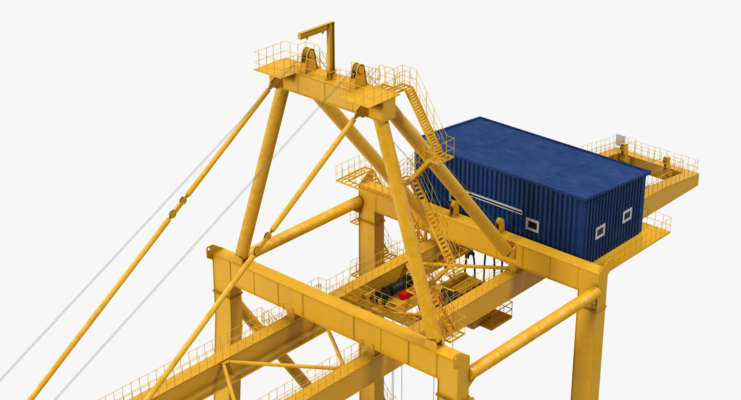 Quayside Container Crane with Container 3D model