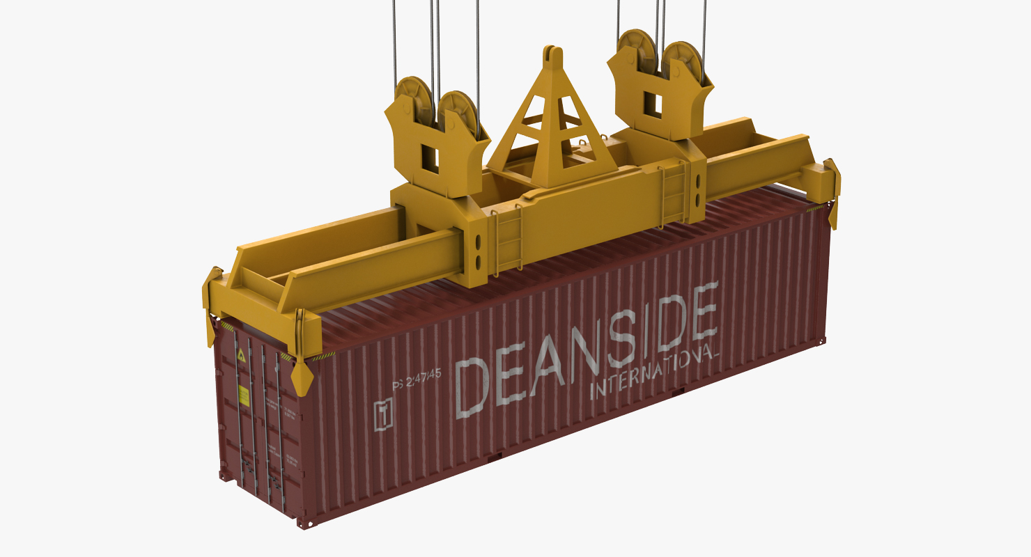Quayside Container Crane with Container 3D model