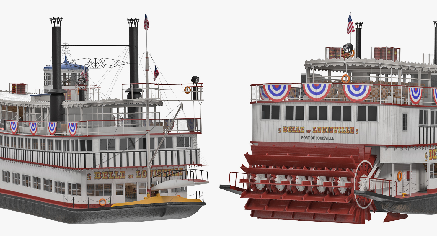 Wheeled Steamboat 3D