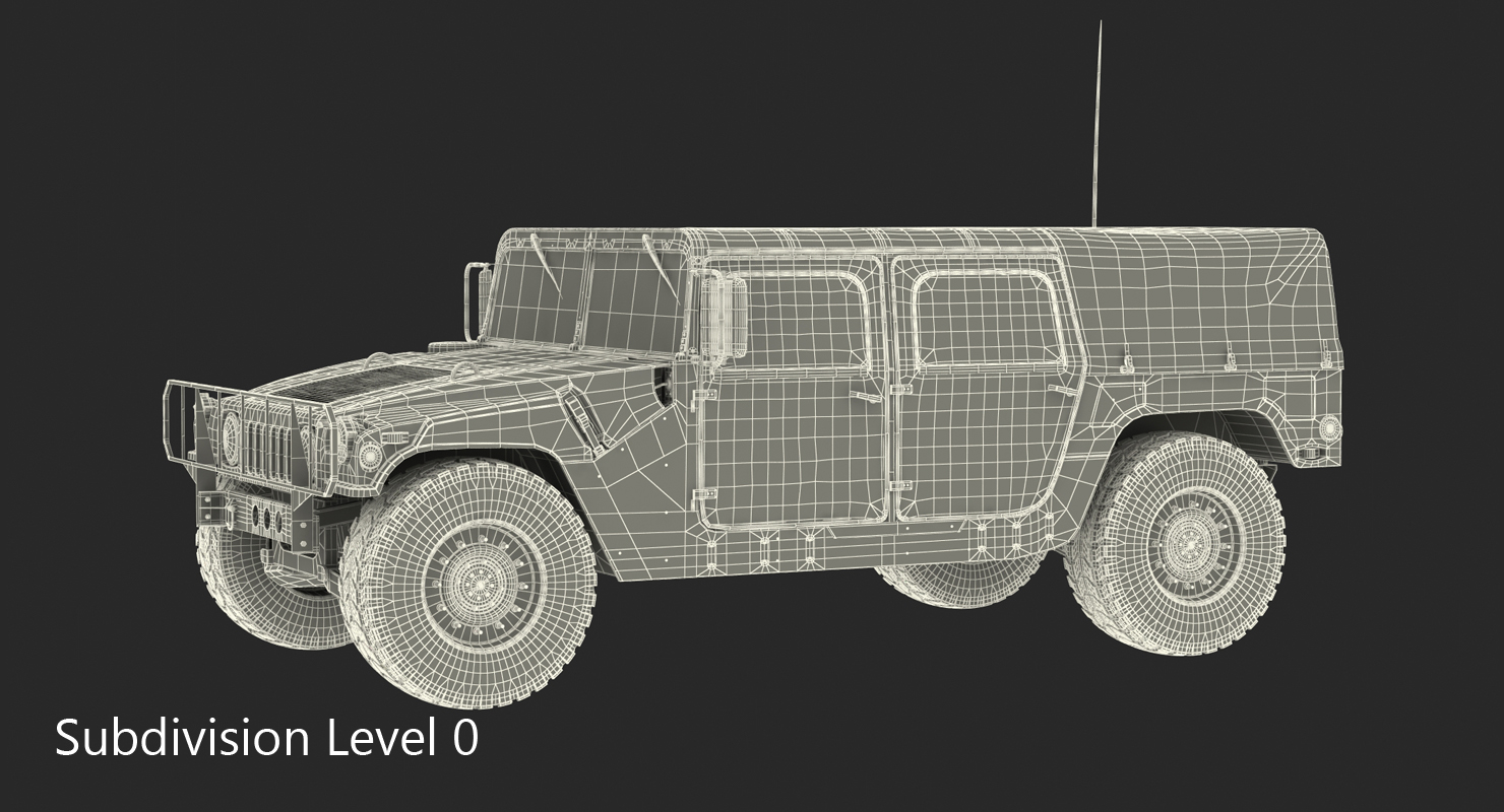 3D Soft Top Troop Carrier HMMWV m1035 Desert