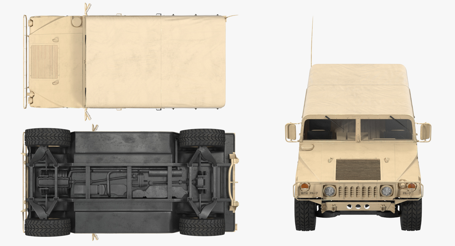 3D Soft Top Troop Carrier HMMWV m1035 Desert