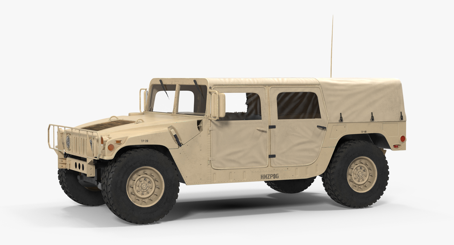 3D Soft Top Troop Carrier HMMWV m1035 Desert