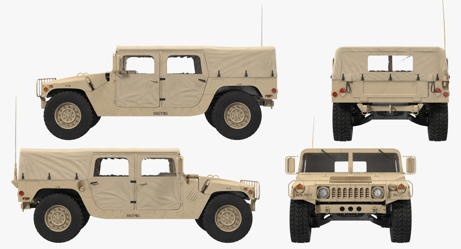 3D Soft Top Troop Carrier HMMWV m1035 Desert