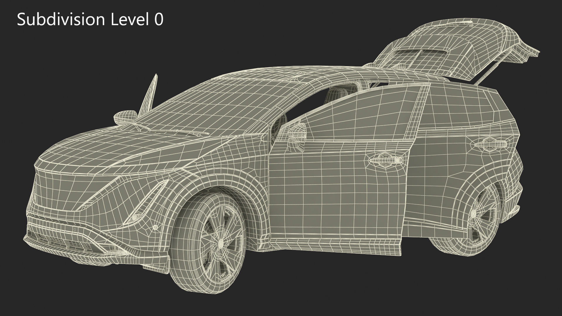 Concept Black Electric SUV Lights On Rigged for Cinema 4D 3D