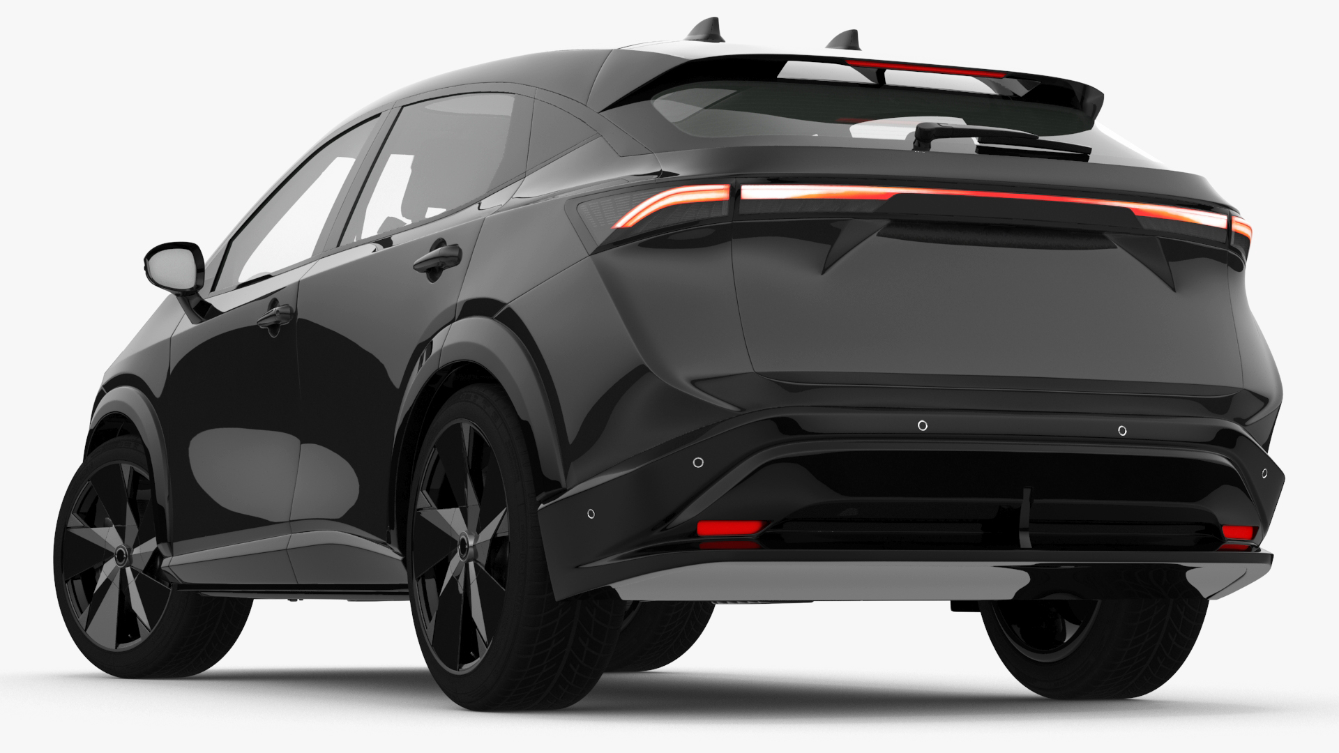 Concept Black Electric SUV Lights On Rigged for Cinema 4D 3D