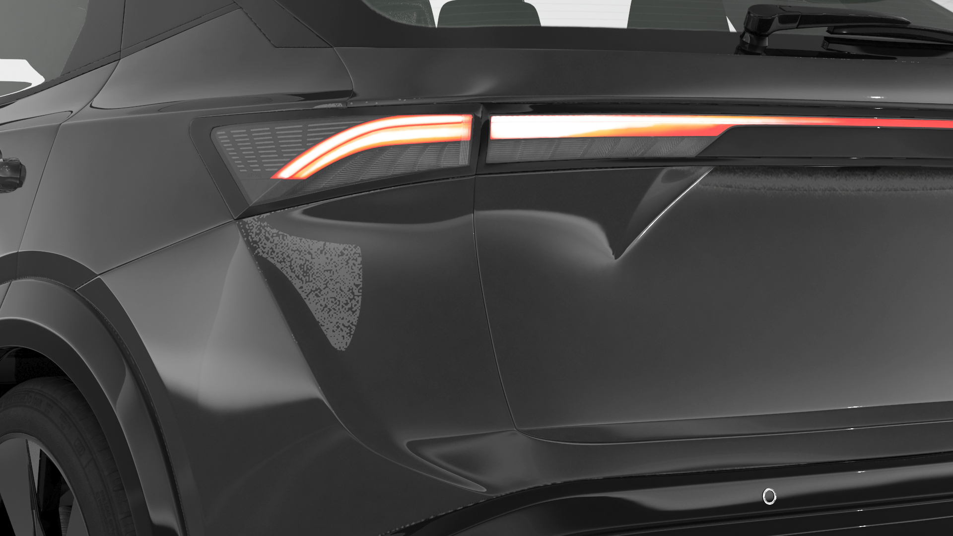 Concept Black Electric SUV Lights On Rigged for Cinema 4D 3D