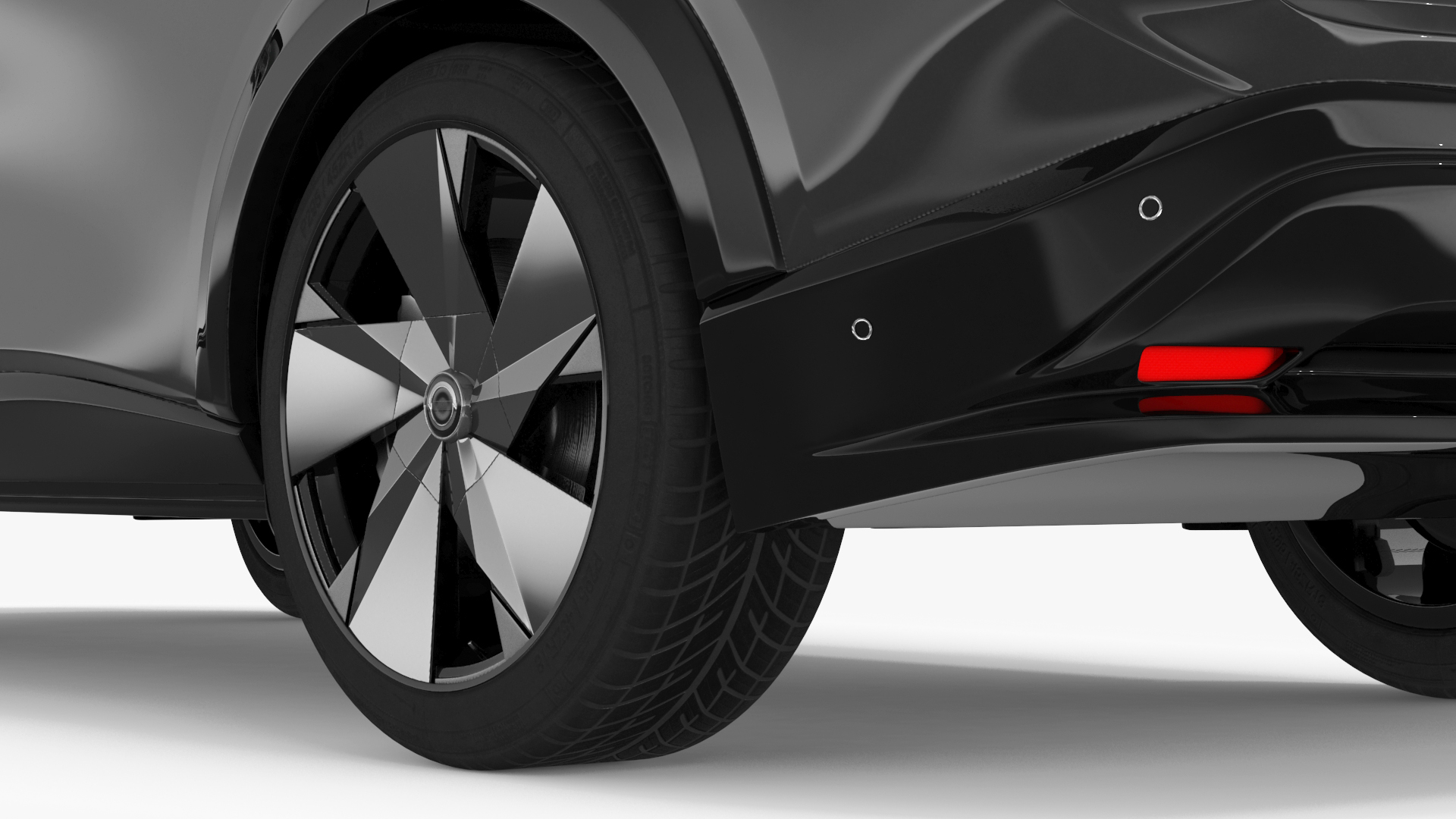 Concept Black Electric SUV Lights On Rigged for Cinema 4D 3D