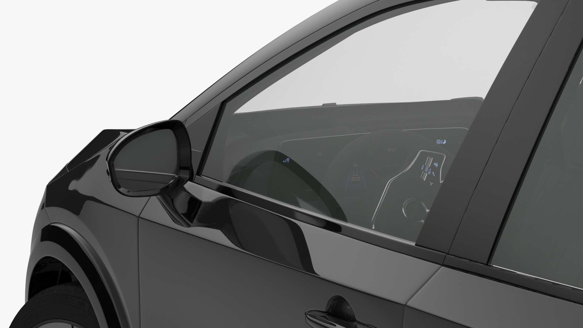 Concept Black Electric SUV Lights On Rigged for Cinema 4D 3D