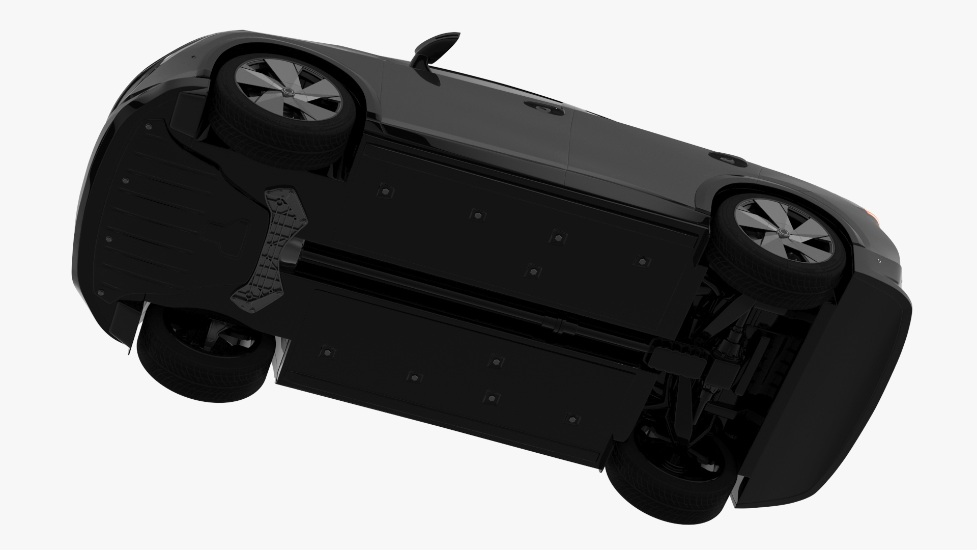 Concept Black Electric SUV Lights On Rigged for Cinema 4D 3D