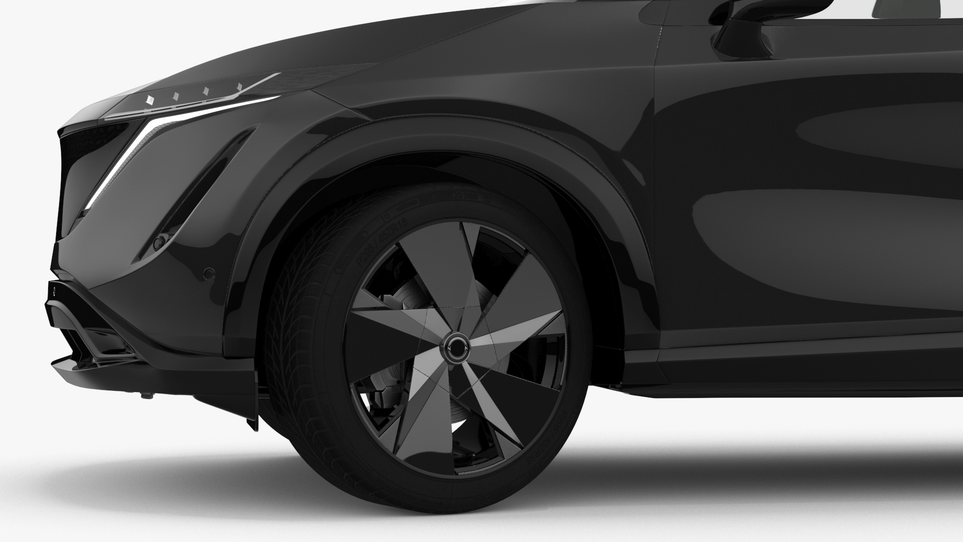 Concept Black Electric SUV Lights On Rigged for Cinema 4D 3D