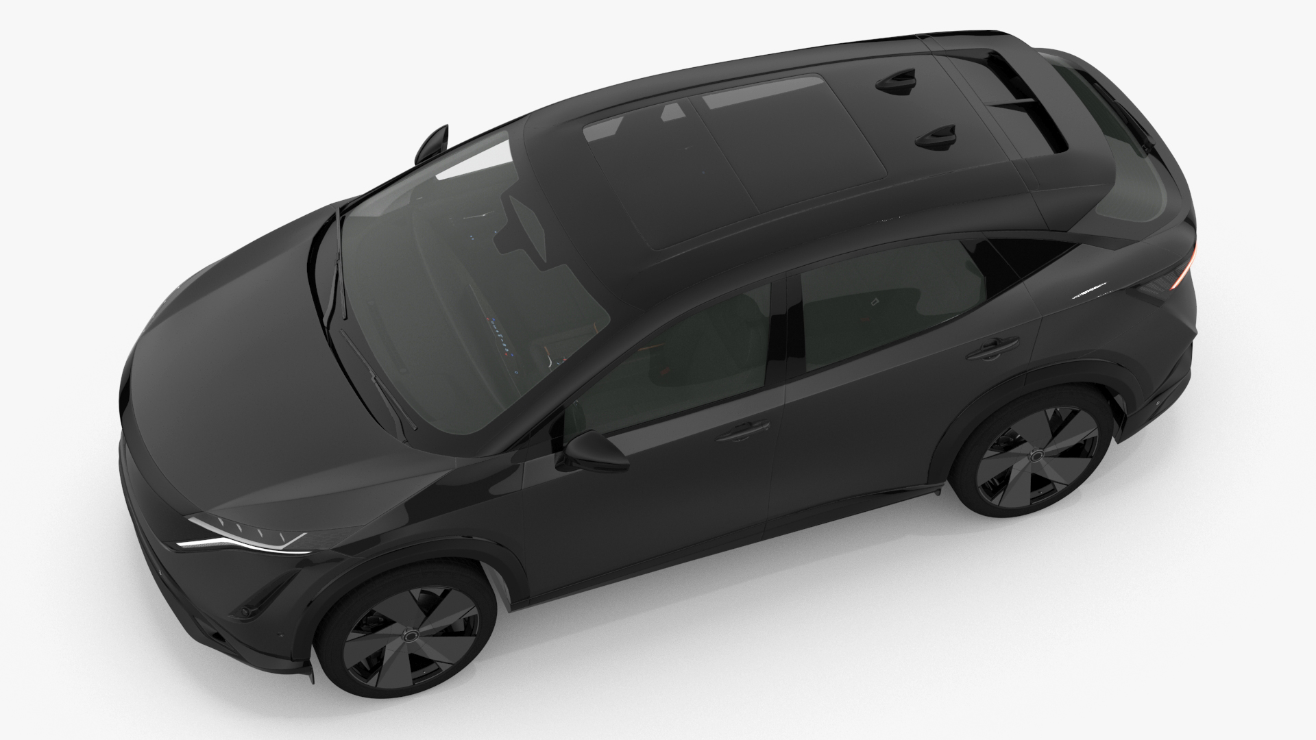 Concept Black Electric SUV Lights On Rigged for Cinema 4D 3D