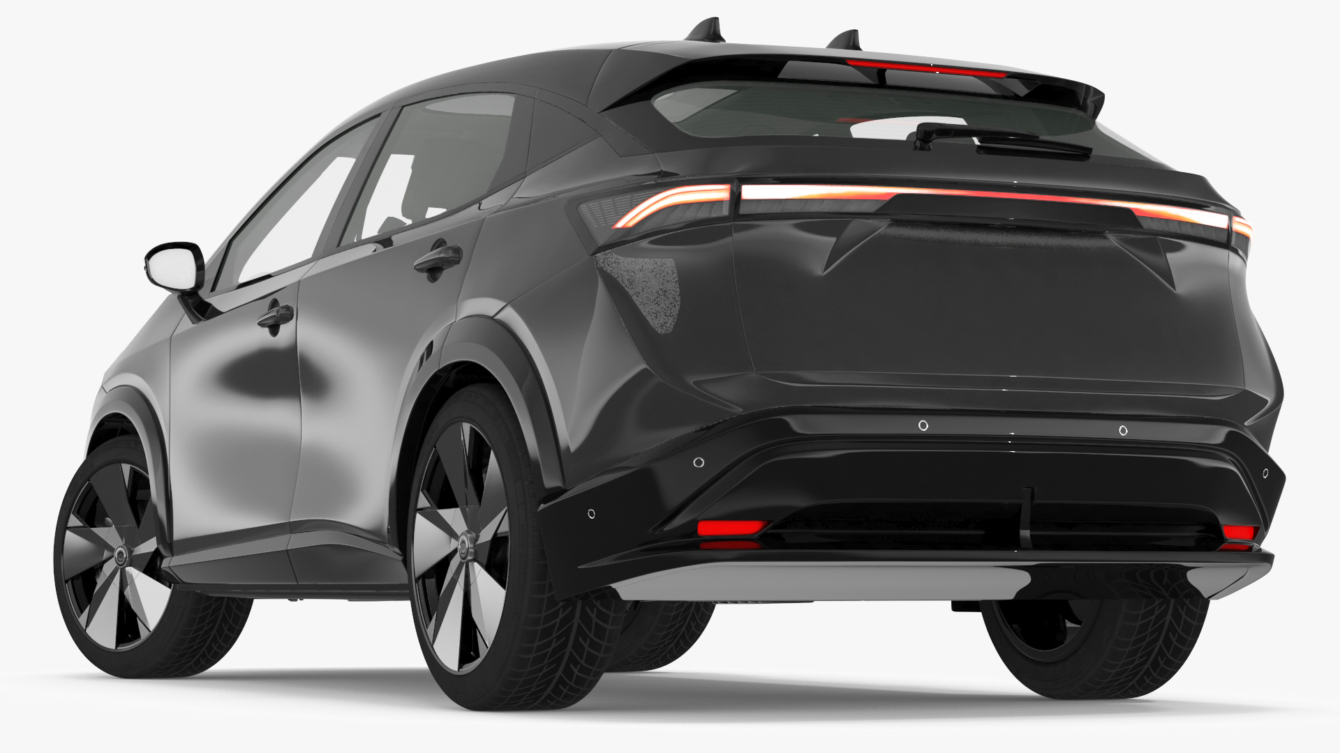 Concept Black Electric SUV Lights On Rigged for Cinema 4D 3D