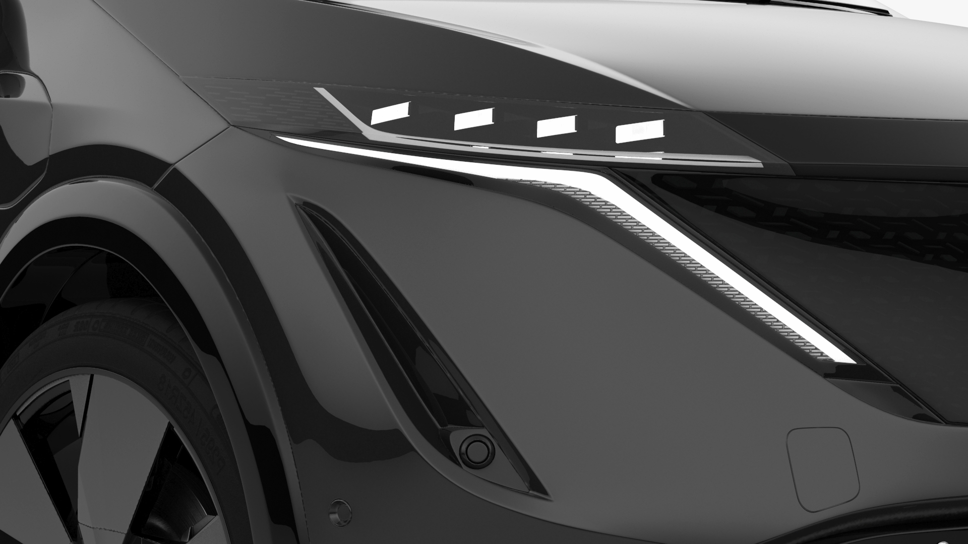 Concept Black Electric SUV Lights On Rigged for Cinema 4D 3D