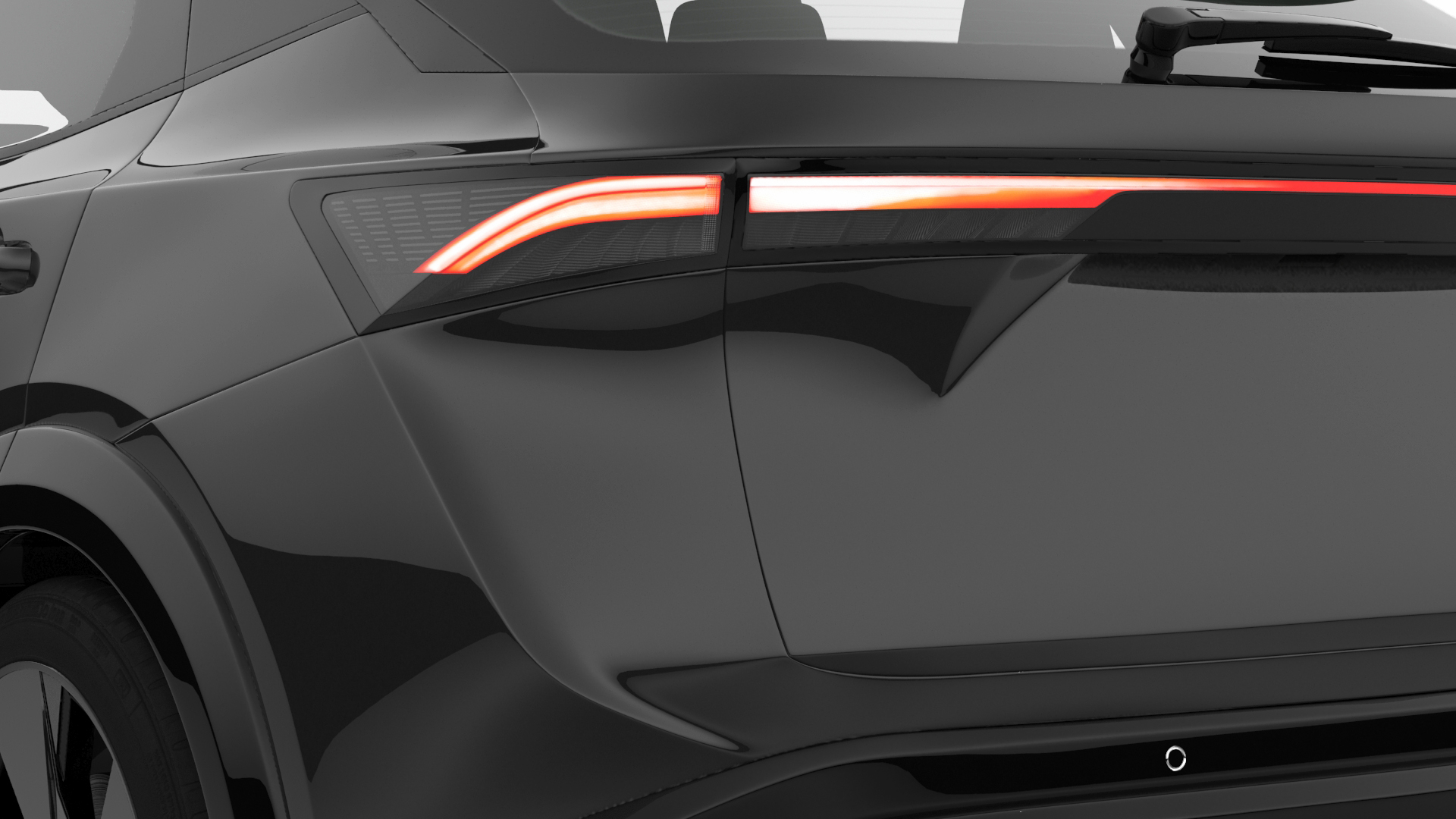 Concept Black Electric SUV Lights On Rigged for Cinema 4D 3D