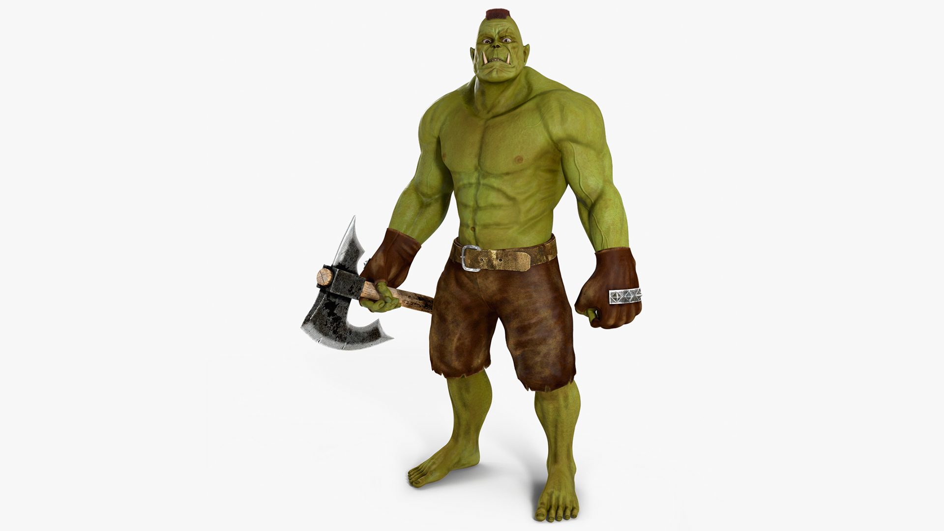 Orc Warrior Fur Rigged 3D
