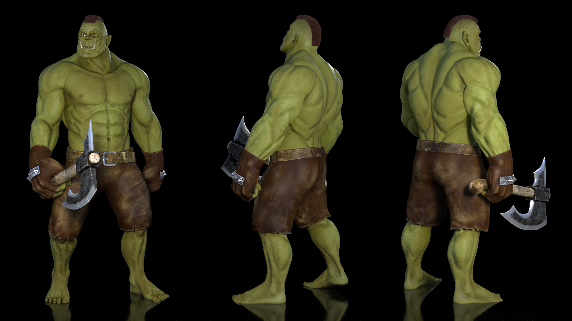 Orc Warrior Fur Rigged 3D