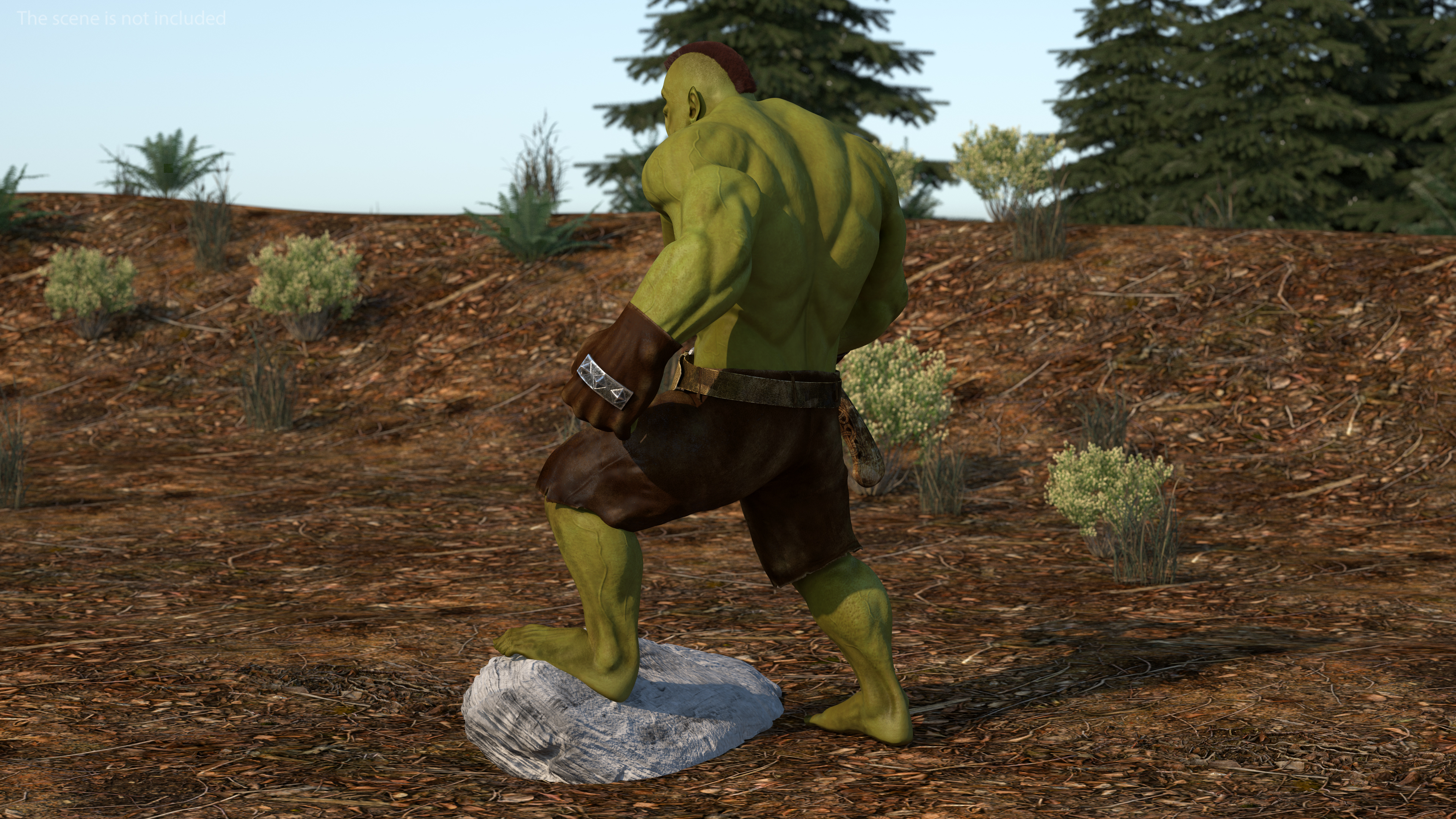 Orc Warrior Fur Rigged 3D