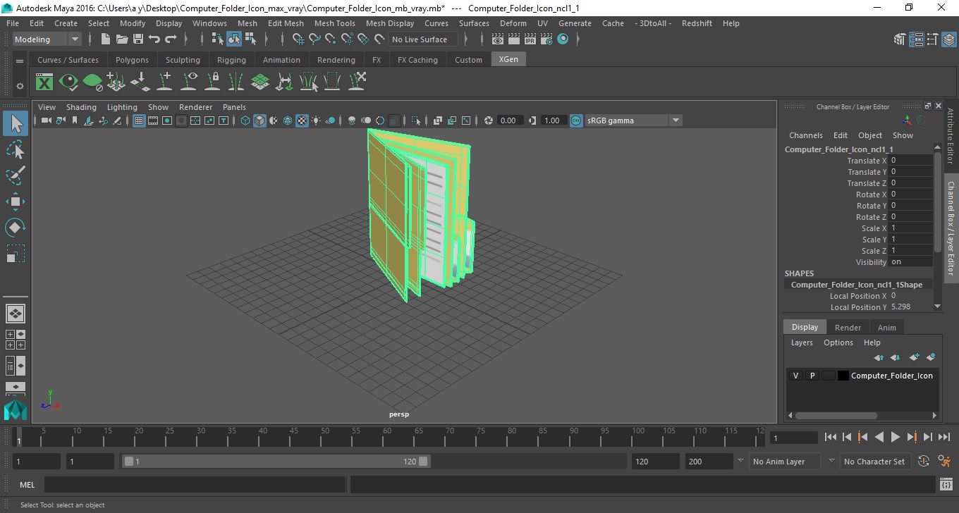 3D model Computer Folder Icon