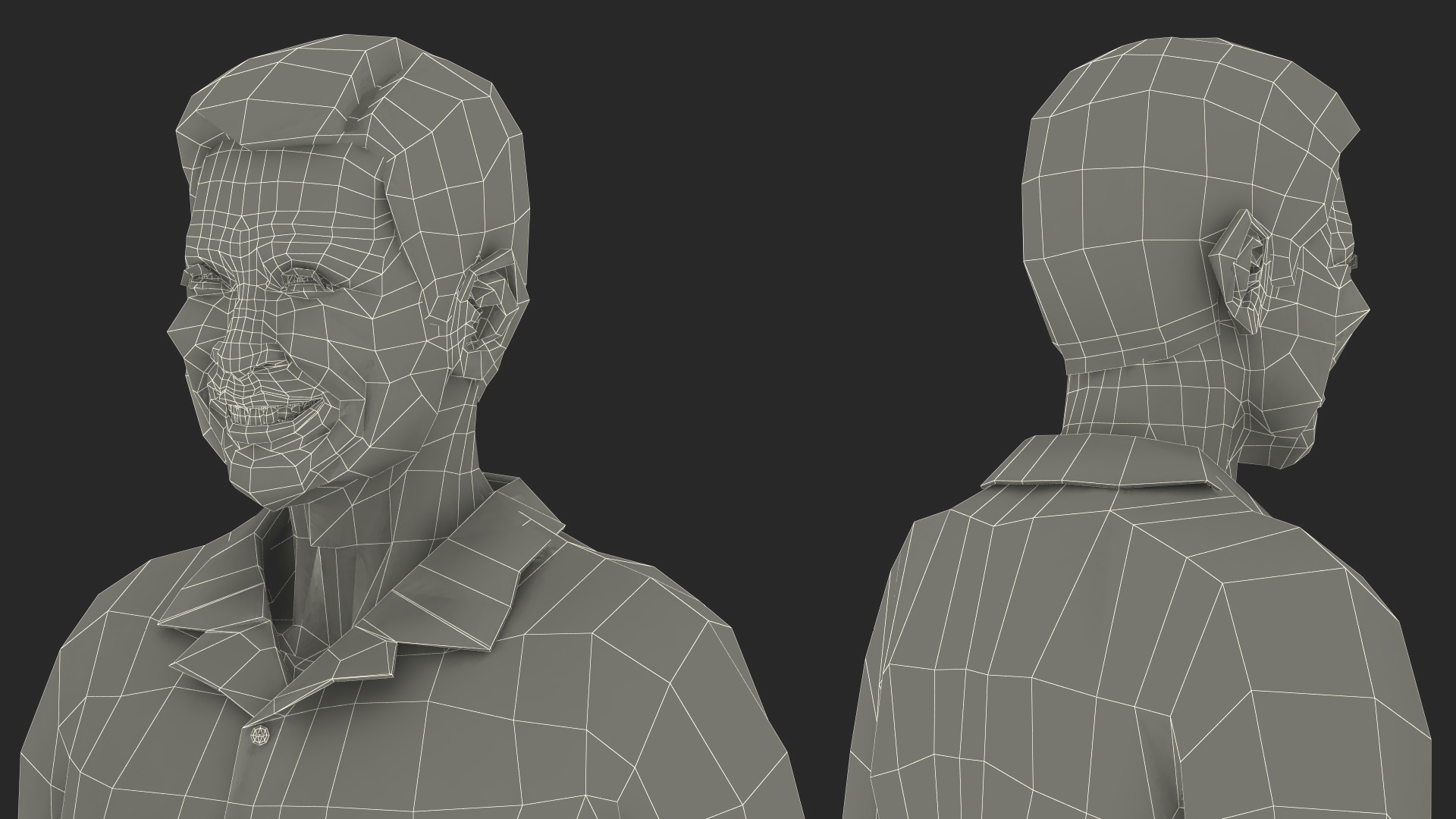 3D model Chinese Grandpa with Rake