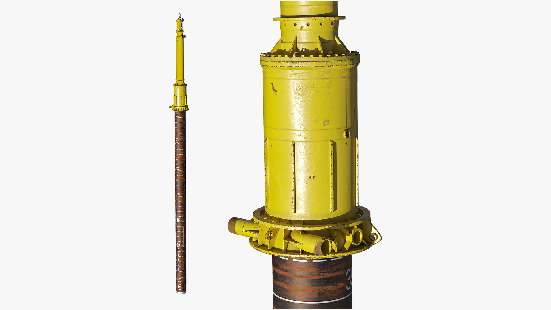 Marine Hydraulic Pile Hammer Old 3D