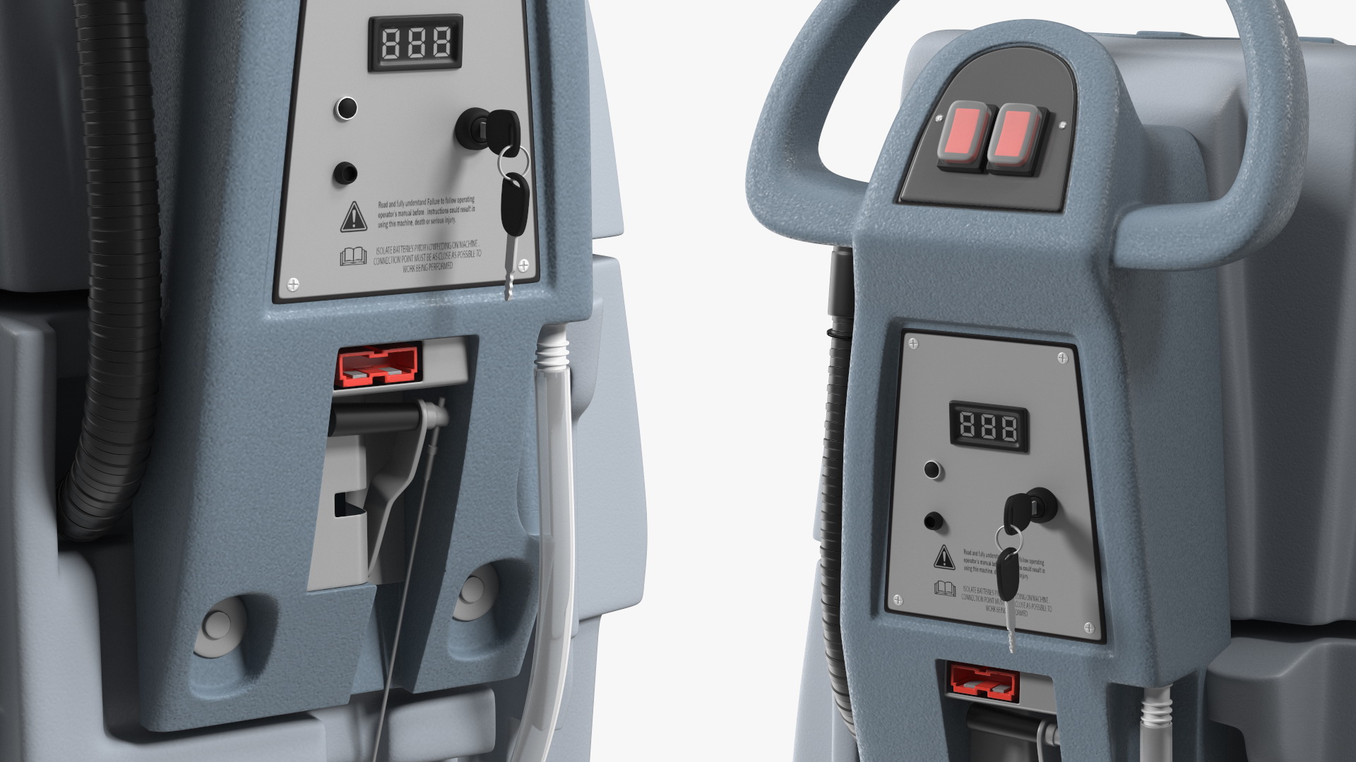 3D Industrial Floor Scrubber Machine Grey model