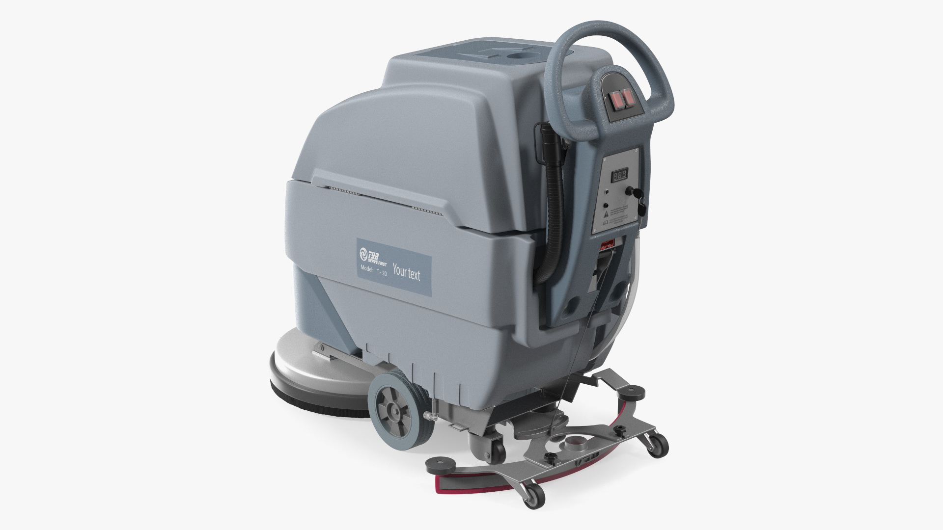 3D Industrial Floor Scrubber Machine Grey model