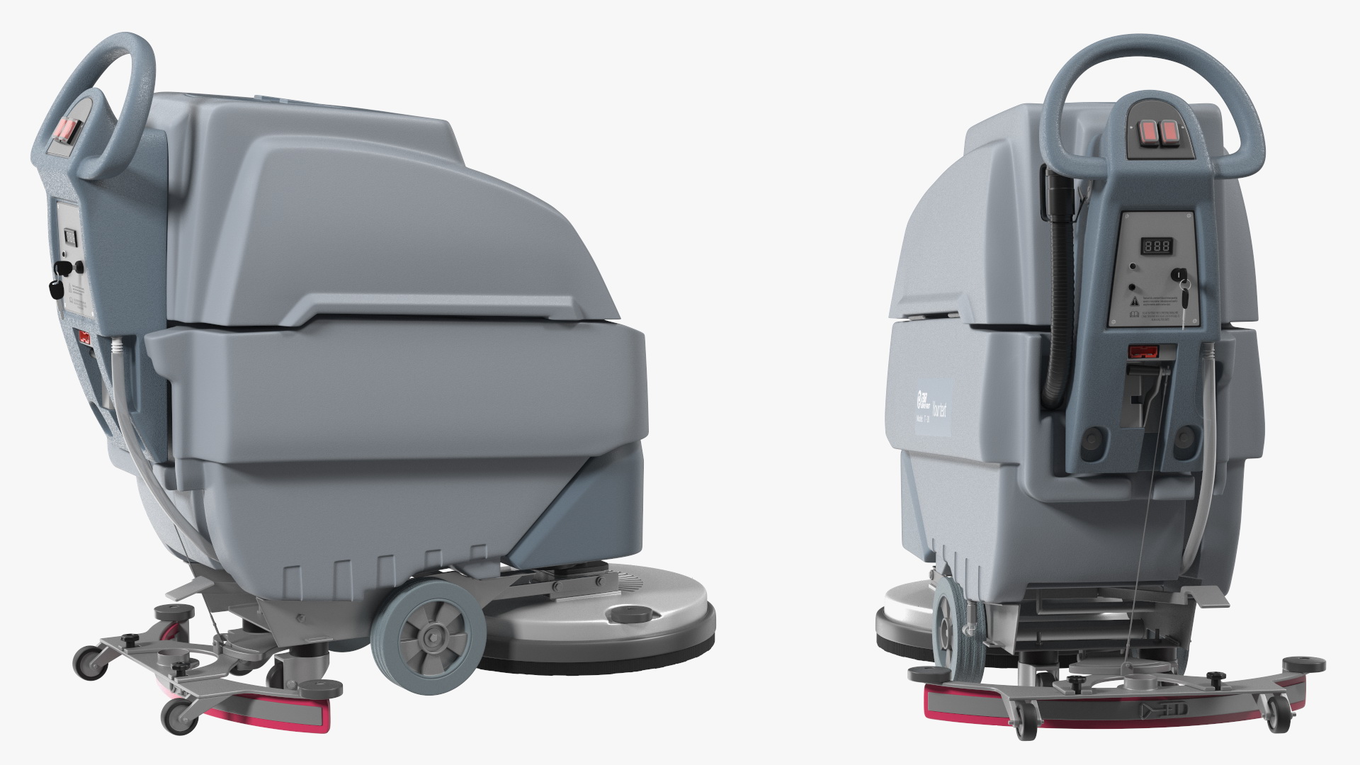 3D Industrial Floor Scrubber Machine Grey model