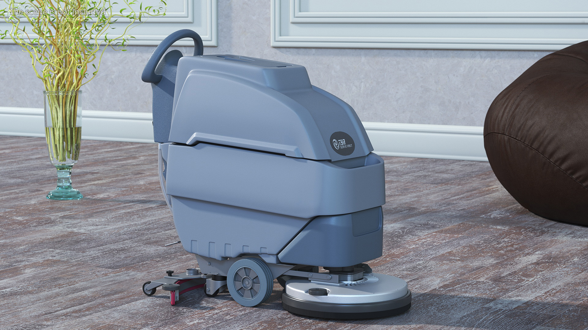 3D Industrial Floor Scrubber Machine Grey model