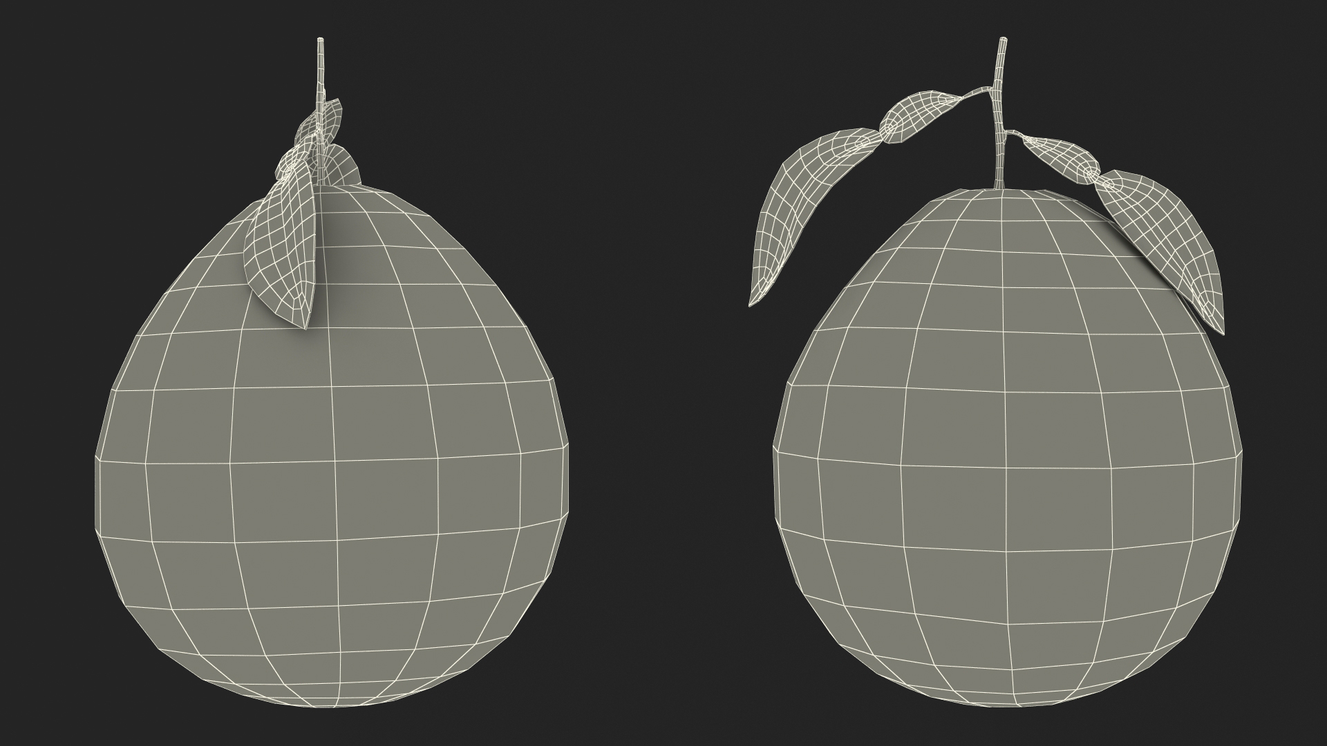 3D Pomelo Citrus Fruit Yellow