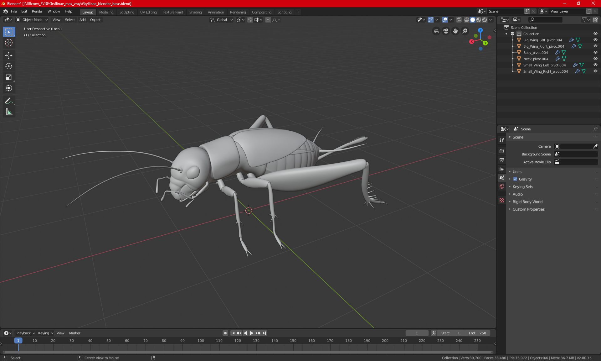 Gryllinae 3D model